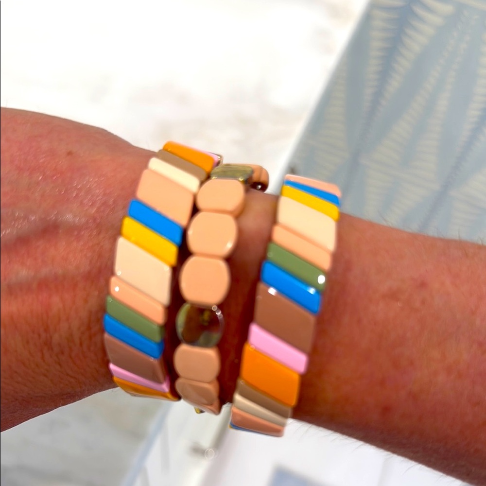 Multicolor Geometric Stretch Bracelets - image 1